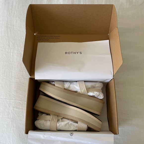 Rothy’s Lightweight Wedge Sandal - Salt, Size 8.5 - Picture 3 of 6